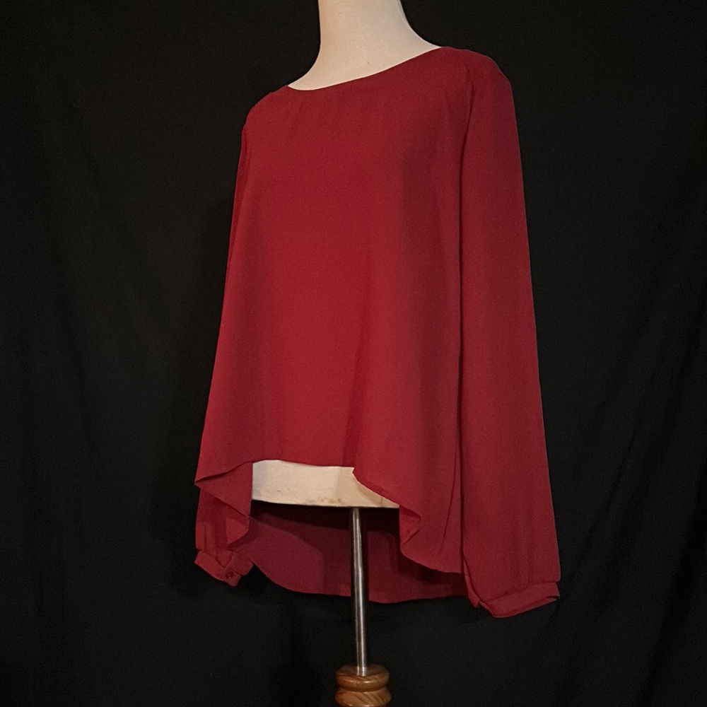 Long Sleeve dark red blouse by Dina be